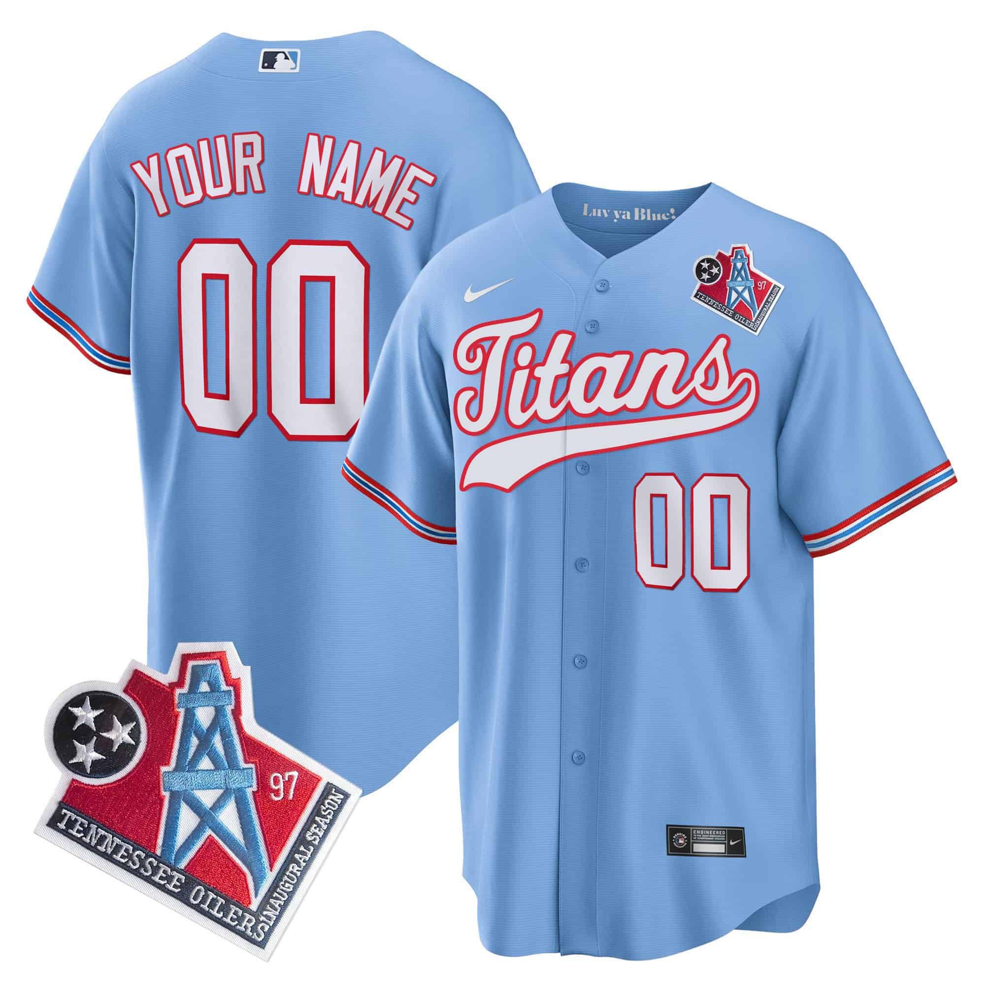 Men Tennessee Titans Light Blue Nike 1997 Throwback Limited Cool Base Custom NFL Jersey->customized nfl jersey->Custom Jersey